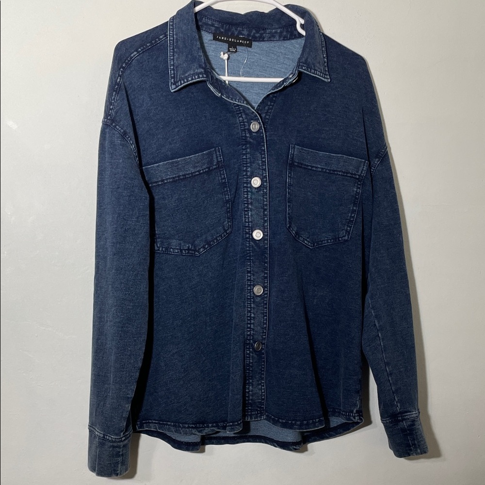 Jane and Delancey Dark Blue Denim Button-Down Shirt